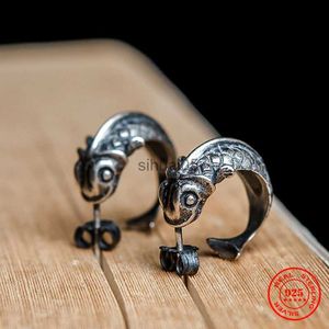 Stud MKENDN Retro Fish Earrings for Women 925 Sterling Silver Spring Koi Ear Studs Festival Fashion Jewelry YQ231026