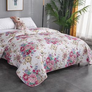 Set biancheria da letto Copriletto Copriletto trapuntato in cotone lavato Queen King Size Stile pastorale Coperta antiscivolo Coperta Trapunta calda Set stampato 231026