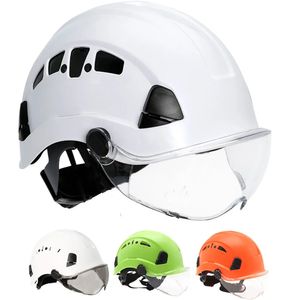 Casco da costruzione Visiera di sicurezza con occhiali Berretto da lavoro protettivo Casco da equitazione Caschi da arrampicata di salvataggio