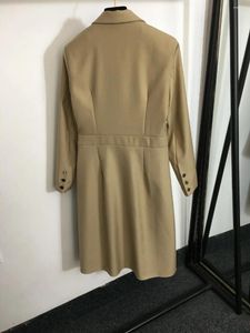 Casacos femininos outono inverno terno jaqueta moda casual cinto retalhos vestido de manga longa 235659800