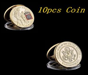 10st Gold Military USA 24K Gold Plated Challenge Coin Craft 82nd Airborne Division United States Army Collectible Gifts8129518