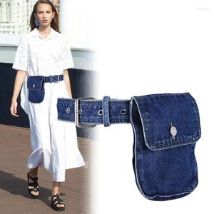 Sacos de cintura Mulheres Saco Feminino Fanny Pack Cinto Moda Ajustável Denim Phone Bolsa Bum Hip