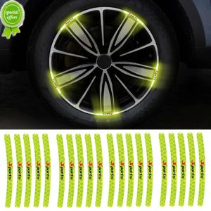 New 20pcs Wheel Hub Reflective Stickers Car Motorcycle Bike Tire Rim Reflective Strip Night Driving Safe Decals Stickers Accessories