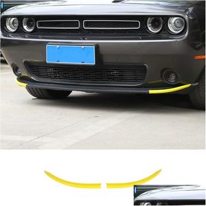 Other Exterior Accessories Yellow Front Bumper Lip Er Trim Styling Frame Bezel For Dodge Challenger 15Add Exterior Accessories Drop De Dhimo