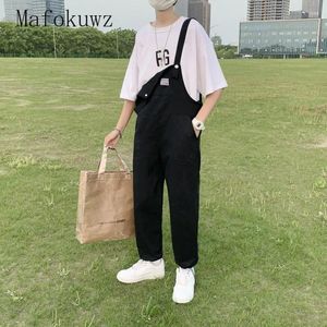Jeans masculinos japonês 2023 verão fino americano solto cinta calças moda marca casual trabalho reto terno estilingue macacão tendência