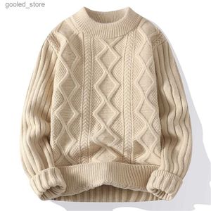 Männer Pullover Männer Weiß O-Kragen Pullover Kleidung Winter Vintage Pullover Männer Mäntel Solide Gestreiften Pullover Herren Rollkragen Herbst neue S-3XL Q231026