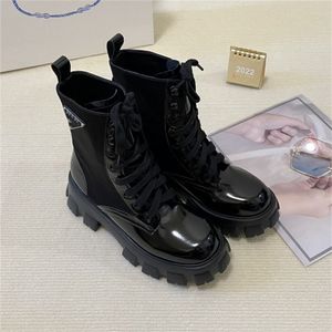 2023 Boots Boots Autumn Winter Womens for Women's Slip-on Round Toe Boats Men Men Buckle Motorcycle Luxrious Ladies Oner Woman الحجم 35-41