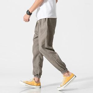Men's Pants Cotton Linen Casual Harem Men Joggers Man Summer Trousers Male Chinese Style Baggy 2023 Harajuku Clothe