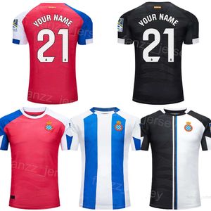 2023-24 Club Team RCD Espanyol 5 Calero Soccer Jerseys 7 Puado 22 Braithwaite 11 Milla 21 Melamed 17 Carreras Salvi Cabrera Lozano El Hilali Olivan Football Shirt Kits