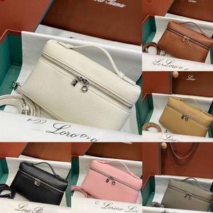 Loro Piano L19 Loro Bag Pianaa عالي الجودة كلاسيكي حقيبة مربعة مربعة يتجه طبقة البقر عند حقيبة Crossbody Crossbody حقيبة جلدية حقيقية