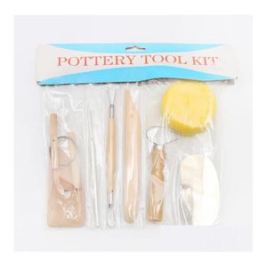 Craft Tools Diy Y Tool 8Pcs Set Clay Ceramic Molding Wood Knife Sponge Y-Tool Scpture Modeling Kit Handwork Supplies Sn4396 Drop Deliv Dh2Kq