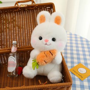 Sevimli turp tavşan bebek peluş oyuncak küçük bebek çocuklar küçük beyaz tavşan bebek doğum günü hediyesi toptan