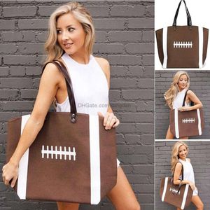 Stor kapacitet canvas väska baseball tote sport väskor casual softball väska fotboll fotboll basket bomull kanvas tygväska