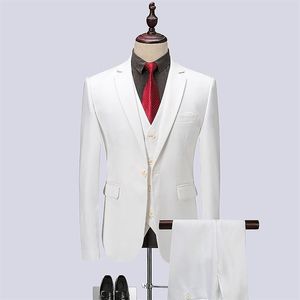 3pc Anzug Männer Hohe Qualität Weiß Slim Fit Hochzeit Anzüge Für Männer Business Formal Wear Eine Taste Gentlement Smoking party Kleid 6XL221y