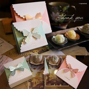 Envoltório de presentes 5 pcs Bowknot Candy Box Doce Recipiente Favor e Caixas de Presentes Batismo Baby Shower para Festa de Aniversário