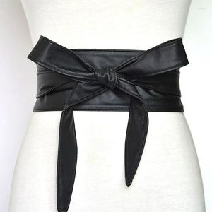 Kemerler Sonbahar Kış Geniş Kemer Kadınlar Moda Çok Çok Yönlü Dekorasyon Şeridi Bow Tie Bel Kapağı
