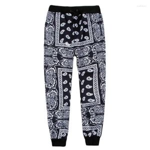 Męskie spodnie pikowane poliestr bandana paisley spant jogger mężczyźni kobiety dresowe dres harajuku spodnie sprężyste streetwear