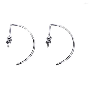 Dangle Earrings 925 Sterling Silver Engagement Women Drop 7-10mm Pearl Or Round Bead Semi Mount Fine Jewelry Setting