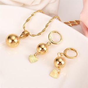 Amazing Europe beads set chain wedding 18 k Yellow Fine gold GF multi layer necklace earring crane heart Indian jewelry sets298O