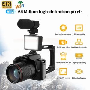 Camcorders 4K Professional Camcorder 64 Million Pixels Wifi DSLR Digital Recorder Night Vision Camera 16X TimeLapse Webcam Stabilizer Cam 231025