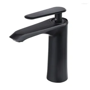 Bathroom Sink Faucets Basin And Cold Mixer Deck Mounted Household Black Chrome Water Tap