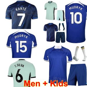 2023/24 Club Men Kids Soccer 25 Moises Caicedo Jersey 16 Lesley Ugochukwu 6 Thiago Silva 7 Raheem Sterling 1 Robert Sanchez 27 Malo Gusto Football Shirt Kits Qieerxi