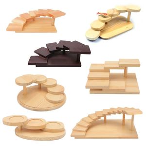 Sushi Tools Japanese Wood Wood Cuisine Bridge Boats Pine Creative Sashimi Plate Platter Table Proving Ornament 231026