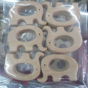 Organik Bitmemiş Kayın Ahşap Teether Fil Teether Klip Yüzük Emzik Klip Fil Tahrişi Hemşirelik Kolye DIY Fit306L