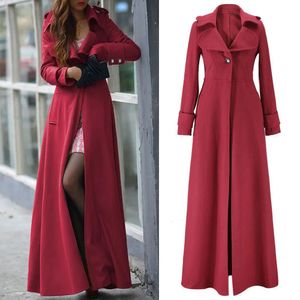 Mulheres de pele falsa primavera longa lã trench coat inverno fino quente parka casaco jaqueta feminina elegante outwear botão moda blusão 231025