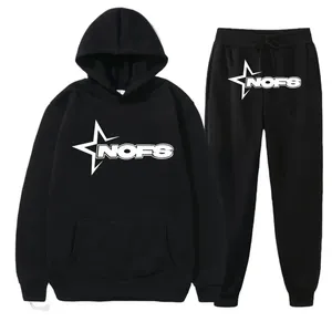 Herrspåriga NOFS -spårdräkt Y2K Hoodie och Pant Men sätter 2 -stycken Running Sport Tracksuit Sweatshirt Sport Joggers Sweatpants Suit 211