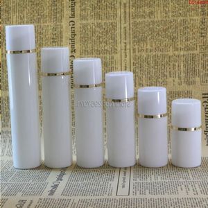 Hot 50ml 150ml Empty Airless Pump Bottles With Golden line Plastic Vacuum Bottle Makeup Cosmetic Lotion Containers 100pcs/lotgoods Fbhvb