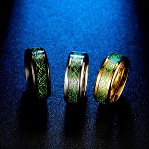 Cluster Rings Whole Delicate Silver Light Mens Stainless Steel Green Nibelungen Ring Love Friend Gifts For Male Accesories199G