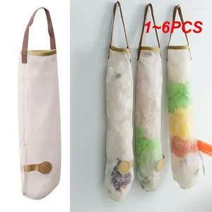 Storage Bags 1-6PCS Colorful Reusable Fruit Vegetable Net Bag Produce Mesh Kitchen Toys Sundries Organization