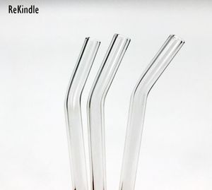 Special Fine Curved Glass Straight Bend Drinking Glass Straws Reusable Ecofriendly With Cleaning Brush For Smoothies Tea Juice9520427