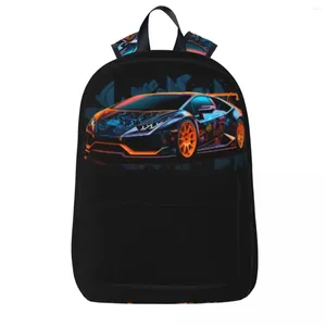 Plecak szlachetny samochód sportowy żeńskie graffiti print plecaki poliestrowe torby mody szkolne
