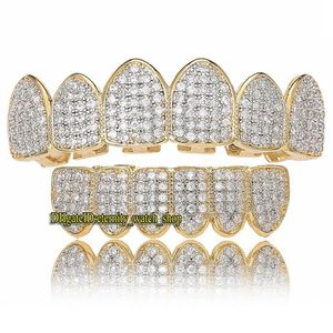 European and American selling hip-hop jewelry inlaid CZ diamond braces Vampire teeth hip-hop Iced Out diamond braces eternity232N