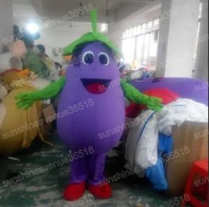 Halloween eggplant Mascot Costume High Quality Vegetable Cartoon theme character Carnival Adults Size Christmas Birthday Party Fancy Outfit For Men Women