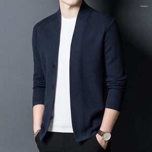 Maglioni da uomo Autunno e inverno Moda Business Slim Elegante Versione coreana Tendenza casual Gentiluomo Tinta unita Maglione cardigan ampio