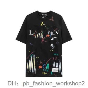 Casual da uomo Lanvins Camicie Felpe 2023 Gallerie camicie Lanvins Nuovo cotone morbido antirughe Stampa decorativa retrò Lettere Studenti amanti 25 XLT7