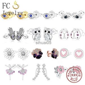 Stud FC Gioielli in argento 925 Colore oro Turco Blu Evil Eye Orecchino Orecchio Oorbellen Accessori per le donne 2023 Moda autunno YQ231026