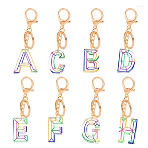 Keychains 2023 A-Z Keyrings for Women Men Acrylic Letter Key Ring Par Chain Bag Charm Presenttillbehör