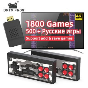 Игровые контроллеры Джойстики Data Frog Игровая консоль Dendy Y2HD Plus Game Stick 4k Встроено 2300 игр для NES Ретро видеоигры Мини-телевизор Консоль Игры 231025