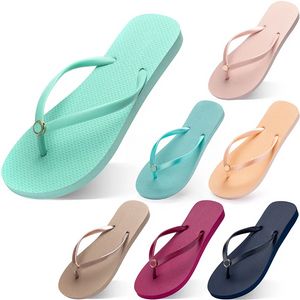 Women Slippers Fashion Flip Flops Beach Hotel Indoor Slipper Triple Black Pink White Lemon Green Grey Blue Womens Shoes Twenty Two