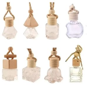 Stock Car Hanging Glass Bottle Essential Oils Diffusers Empty Perfume Aromatherapy Refillable Diffuser Air Fresher Fragrance Pendant Ornament FY5288 B1026