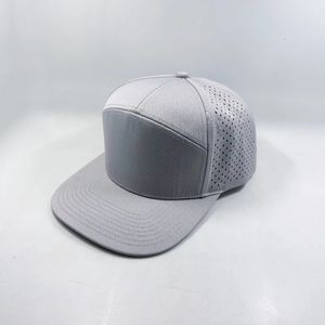 Шариковые кепки, 7-панельная сетчатая кепка с лазерной перфорацией, водонепроницаемая быстросохнущая бейсболка с плоскими полями 231025