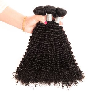 Capelli vergini brasiliani 3 pacchi Prodotti per capelli umani ricci crespi Estensioni dei capelli Trame Fasci di ricci crespi di colore naturale da 8-28 pollici