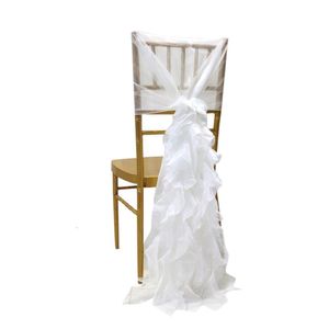Dekoracja imprezy ekskluzywna biała kość słoniowa różowa szyfonowa krzesło ers bok na bankiety dekoracje wydarzeń dostarczania 100pcs/partia dostawa dhbyo