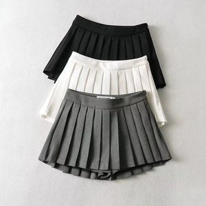 Kjolar zoki sexiga kvinnor veckade hög midja sommar vintage mini koreansk tennisstudent vit designad danskjol 231025