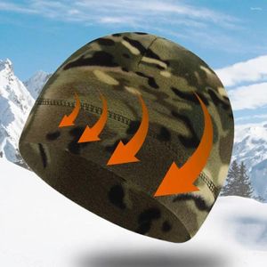 Berety wiatroodporne polarowe czapki elastyczne zagęszczone termiczne czapkę oddychającą kamuflaż męską czapkę
