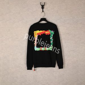 Lyxiga offs vit designer herr mode hoodies finger tryck ow märke huva tröja överdimensionerad 0fjh pullover